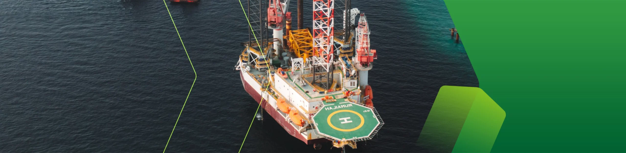 Plataforma offshore de extração de petróleo da indústria de óleo e gás. 